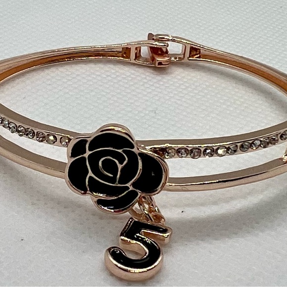 NEW! Fashion Rose Gold Tone Camila #5 Bracelet with Tiny Rhinestones - Stunning! - Picture 5 of 11